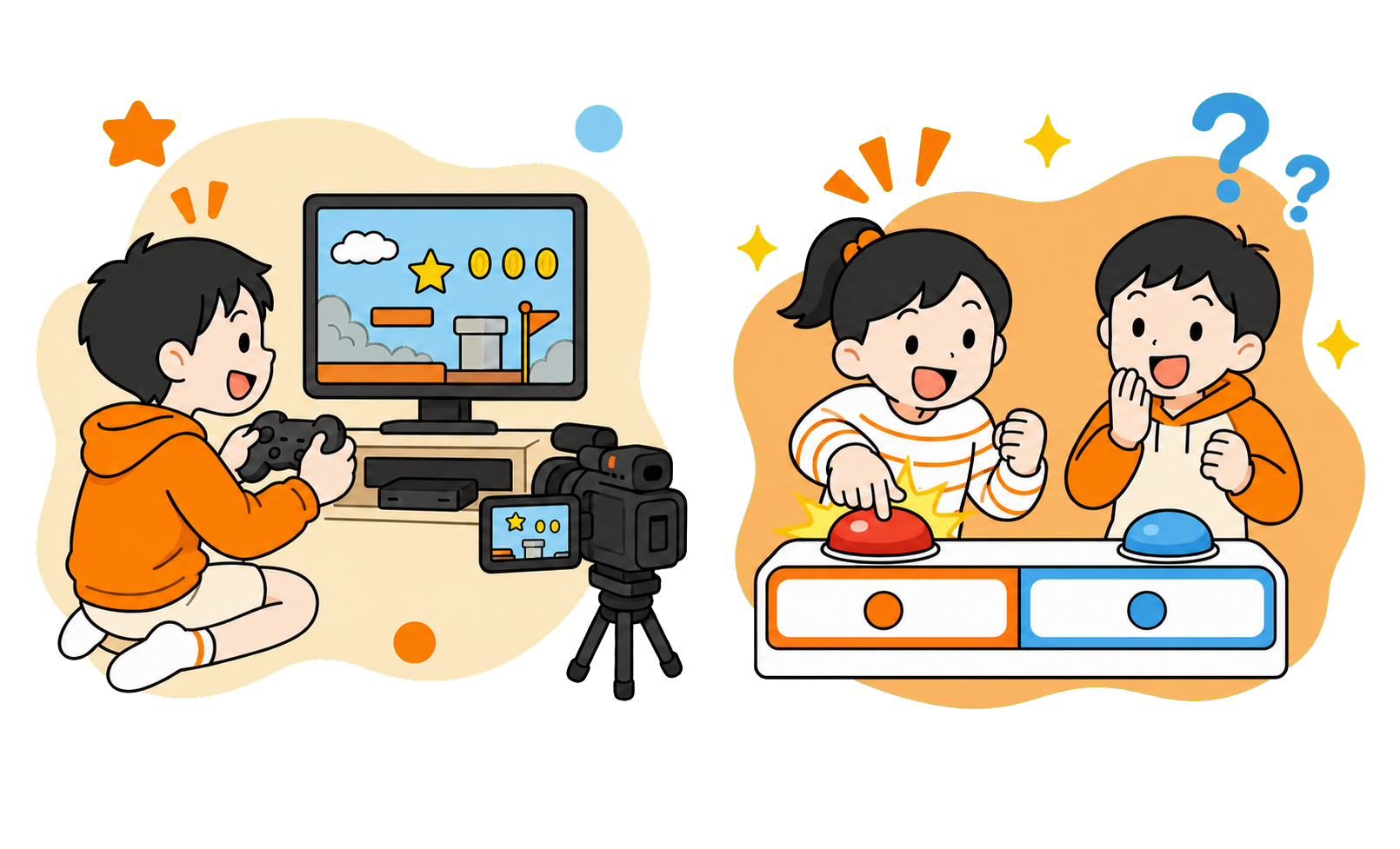 ゲーム番組とクイズ番組のイラスト